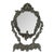 Vintage French Silverplated Tabletop Vanity Mirror For Sale