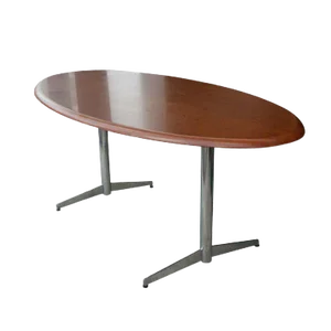 Stow Davis Oval Walnut Table Desk