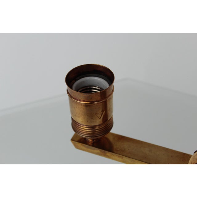 Minimalist Modern Viennese Pendant Lamp in Glass and Brass, 1920s For Sale - Image 6 of 18