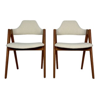 Set of Danish Compass Dining Chairs in Teak by Kai Kristiansen for Sva Møbler, 1950s For Sale