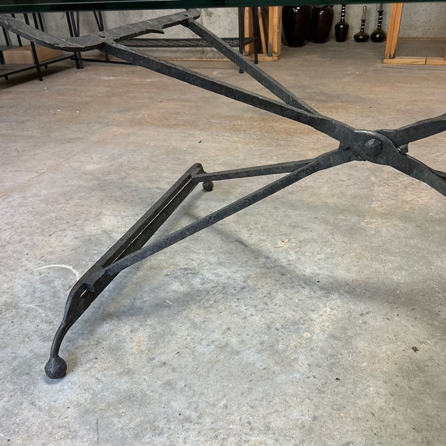 Early 20th Century Early 20th Century Attributed Dennis and Leen Wrought Iron Bevelled Glass Top Coffee Table For Sale - Image 5 of 7