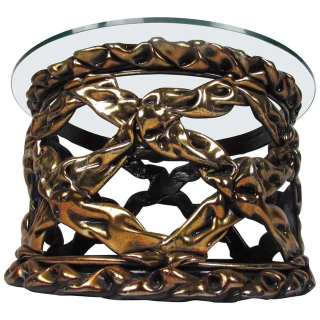 Mid-Century Modern Round Mid-Century Modern Glass Top Coffee Table For Sale - Image 3 of 7