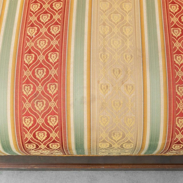 3-Seater Sofa in Wood and Striped Fabric, 1950s For Sale - Image 13 of 14