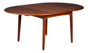 Round Teak Dining Table with Butterfly Extension by Svend Aage Madsen for K. Knudsen, 1960s
