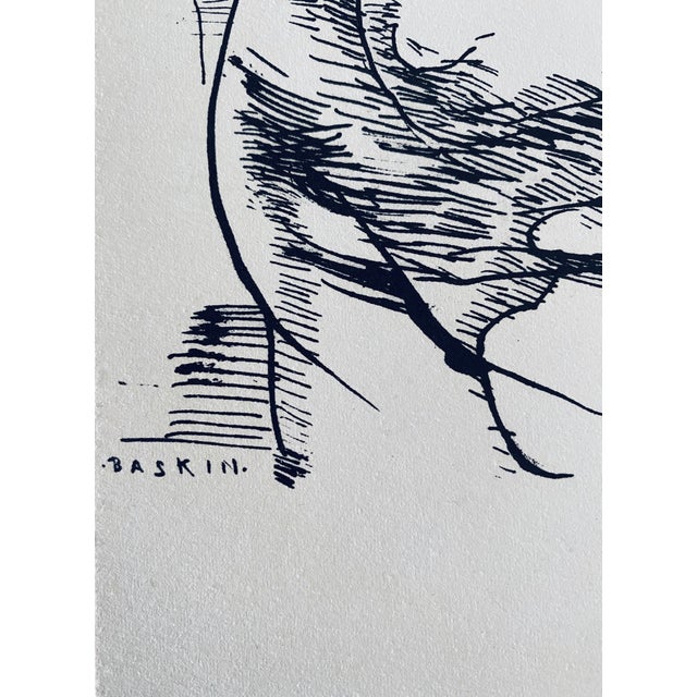 Mid 20th Century Leonard BaskinLeonard Baskin Plate Signed Illustration Print American Modernist Lithograph For Sale - Image 5 of 7