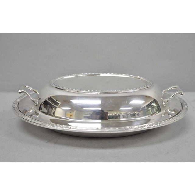 Vintage International Silver Co. "Camille" Silver Plated Covered Vegetable Serving Dish. Circa Mid 20th Century....
