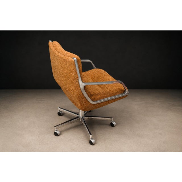 “Low Commander” Swivel Armchair by Jorge Zalszupin, Bronze Chenille & Aluminum, Brazil, 1973 – Lot 869 For Sale - Image 15 of 18