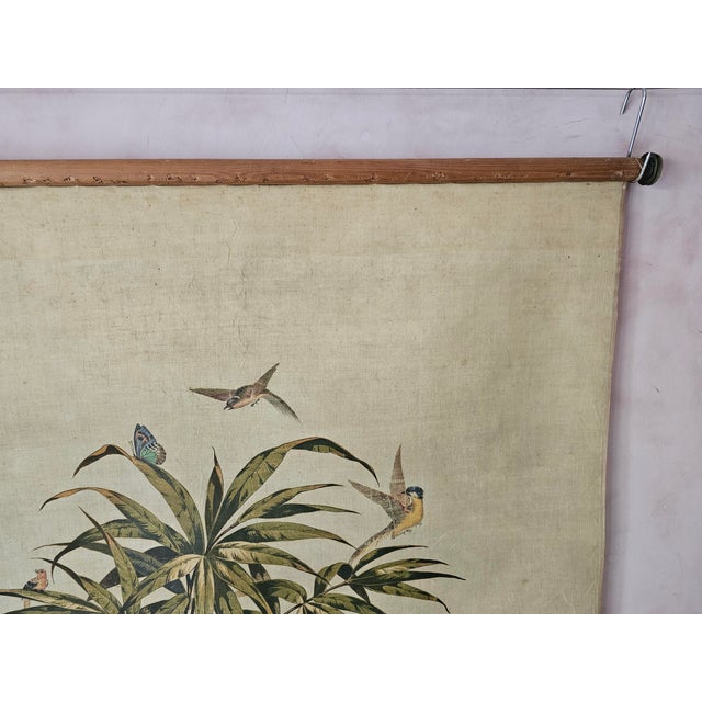 Decorative Window Panel in Fabric with Gouache Print, 1890s For Sale - Image 12 of 13