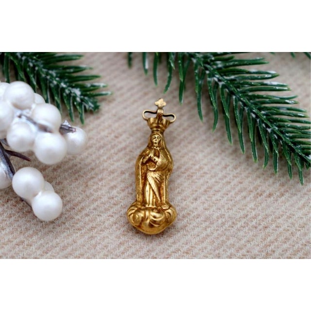19.2K Gold Our Lady of the Immaculate Conception Pendant For Sale - Image 6 of 6