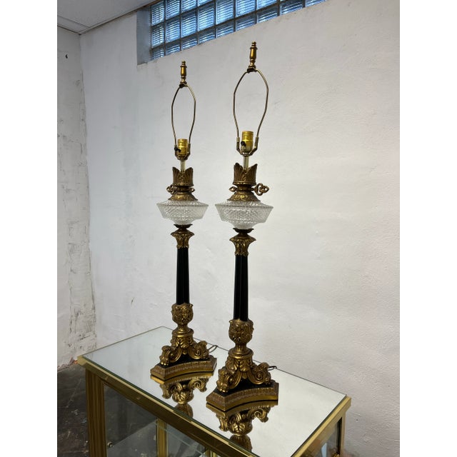 Traditional Pair of Empire Style Lamps For Sale - Image 3 of 7