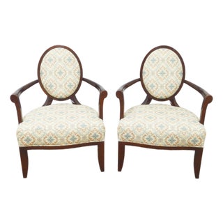 Barbara Barry for Baker Arm Chairs Set of Two For Sale