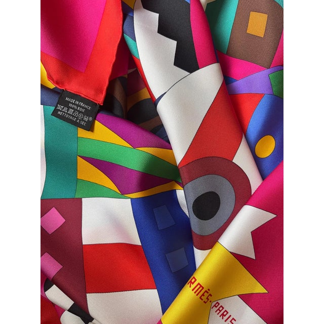Hermès HERMÈS CHEVAL de FÊTE Silk Scarf 2021 designed by Jan Bajtlik For Sale - Image 4 of 10