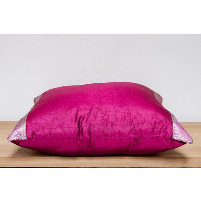 1990s Orchid Festive Silk Euro Pillow Cover For Sale - Image 5 of 7