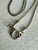 Vintage Faceted Emerald Green Glass Pendant Tassle Necklace For Sale - Image 9 of 15