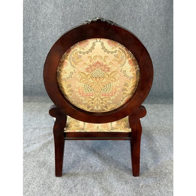 Early 21st Century Louis XVI Style Floral Upholstered Fauteuil Armchair For Sale - Image 5 of 10