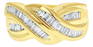 One Carat Baguette Diamond Cocktail Ring, Size 5