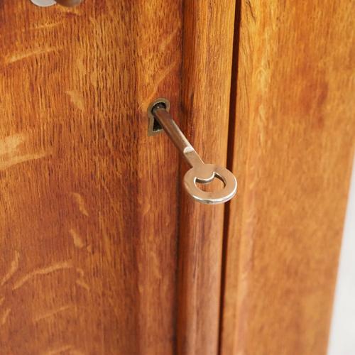 Wood Vintage Art Deco Three-Door Wardrobe with Mirrored Door, 1930s For Sale - Image 7 of 18