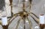 Gold 1950s Brass and Etched Glass Chandelier by Lightolier For Sale - Image 8 of 11