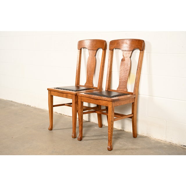 Heywood-Wakefield Heywood Wakefield Antique Mission Oak Arts & Crafts Side Chairs or Dining Chairs, Pair For Sale - Image 4 of 15