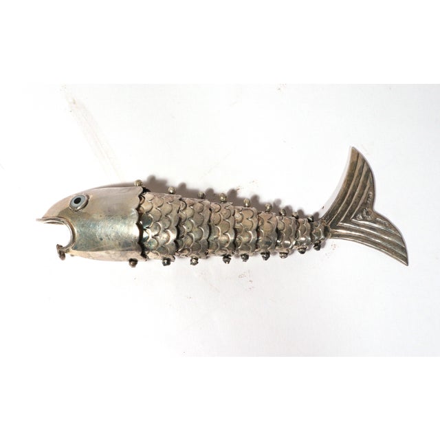 Late 20th Century Los Castillo Taxco Mexican Silver Plate Articulated Fish Bottle Opener For Sale - Image 9 of 10