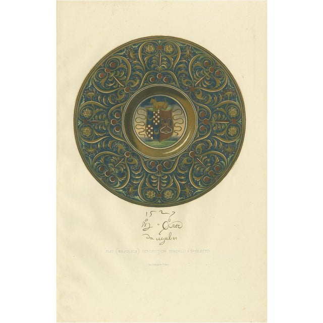 Mid 19th Century Delange, Majolica Plate of the Tordelli Collection, 1869, Paper For Sale - Image 5 of 5