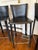 Late 20th Century Late 20th Century Italian Frag Black Leather Countertop Stools, Set of 3 For Sale - Image 5 of 13