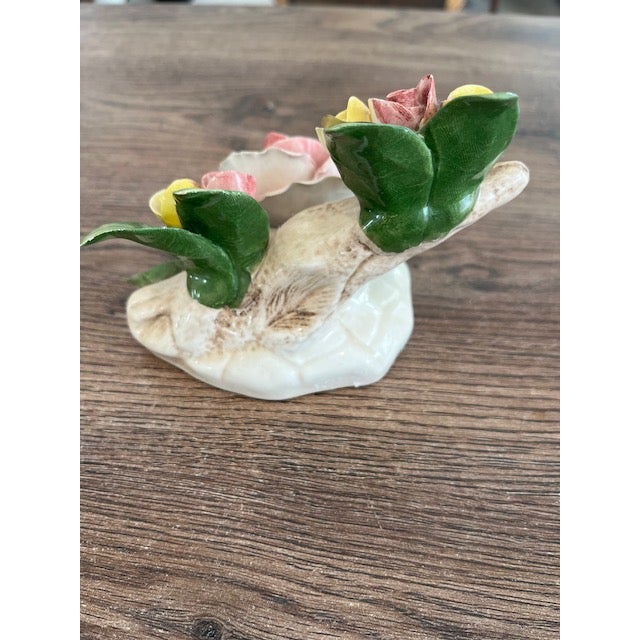 Italian Vintage Nuova Capodimonte Porcelain Rose Arrangement For Sale - Image 3 of 5