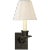 Traditional Visual Comfort Signature Single Swing Arm Sconce in Bronze with Linen Shade For Sale - Image 3 of 3
