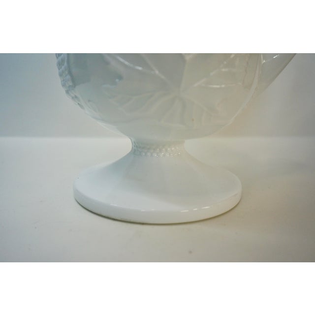 Vintage "Harvest Grape" Milk Glass Footed Pitcher - 11" For Sale - Image 4 of 7