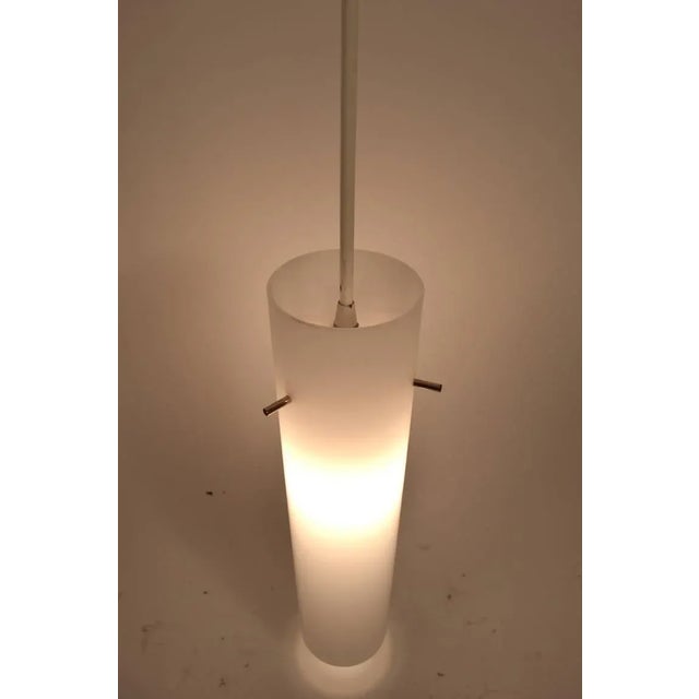 Pair of Plastic Cylinder Hanging Lights For Sale In New York - Image 6 of 7