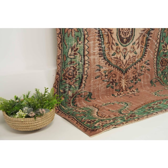 1970s 1970s Vintage Turkish Handmade Wool Cotton Beige Area Rug For Sale - Image 5 of 12