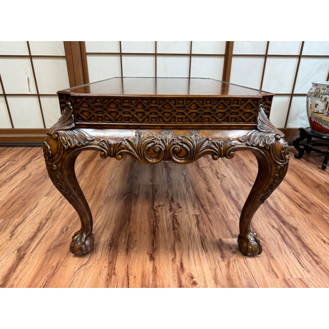 Maitland - Smith 1990s Maitland-Smith Chinese Chippendale Style Mahogany Cocktail Table For Sale - Image 4 of 8