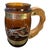 Mid 20th Century Vintage Siesta Ware Amber Glass Western Barware Set With 6 Mugs & Wood Caddy For Sale - Image 5 of 12