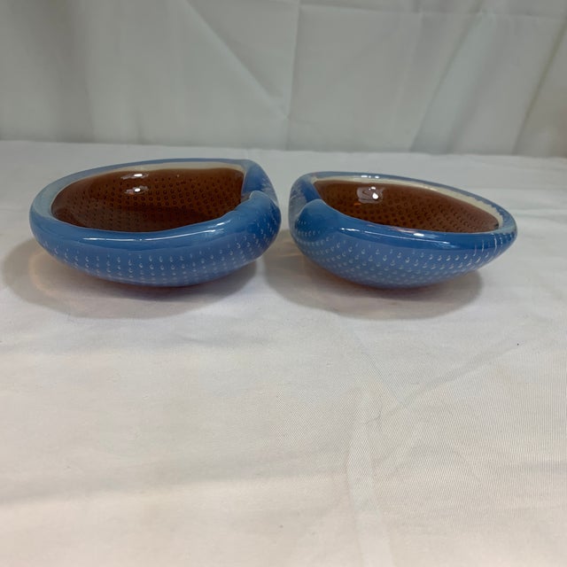 Glass Vintage Galliano Ferro Murano Bullicante & Sommerso Geode Bowls – Pair For Sale - Image 7 of 9
