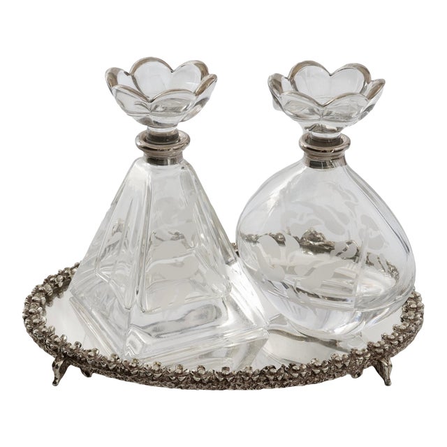 Midcentury Vanity Perfume Set, 3pc For Sale