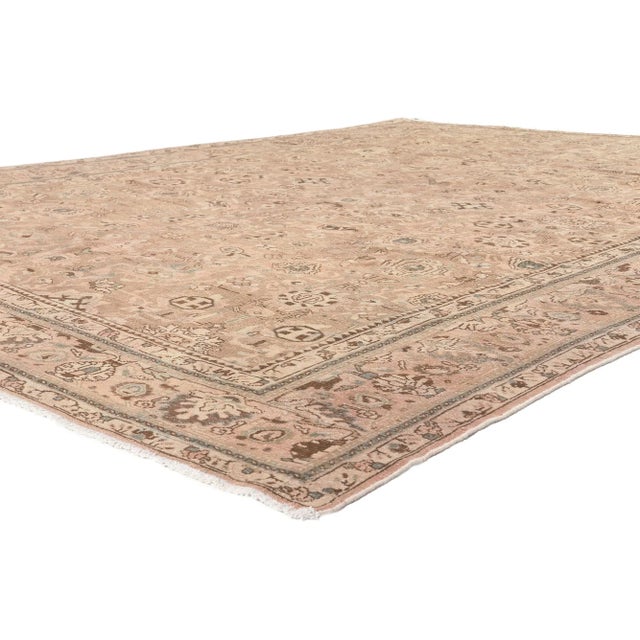 61266 Vintage Persian Malayer Rug, 09'03 x 12'02. Tonal elegance meets timeless appeal in this hand knotted wool...