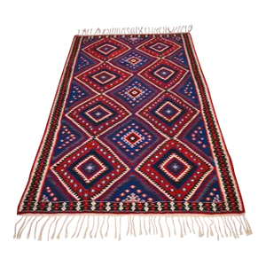 1960s Turkish Kurdish Kilim Rug Flat Weave Super Fine Area Rug - 3′9″ × 6′8″