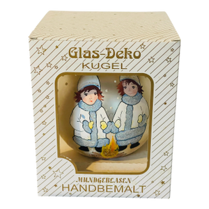 Unique Blown Glass Painted German Christmas Ornament Jumbo