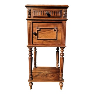 Antique French Louis XVI Style Bedside Cabinet with Marble Top For Sale
