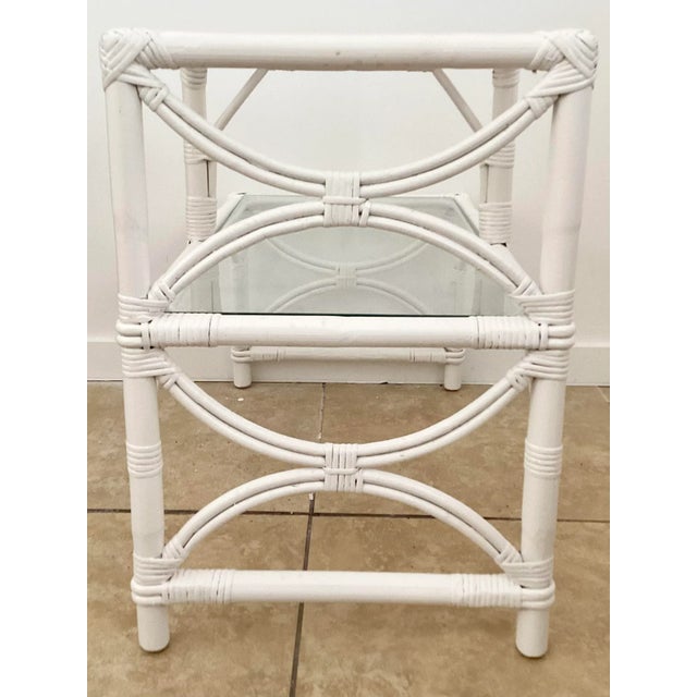 1960s Ficks Reed Rattan Tier Table For Sale - Image 5 of 10