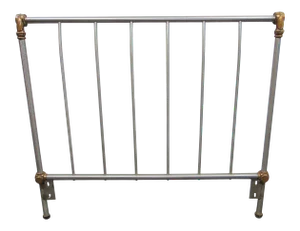 Regency Style Polished Stainless Steel & Brass Twin Size Headboard