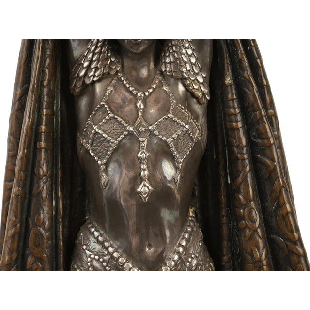 Art Deco Bronze 999 Silver Antinea Sculpture Attr Chiparus For Sale - Image 14 of 18