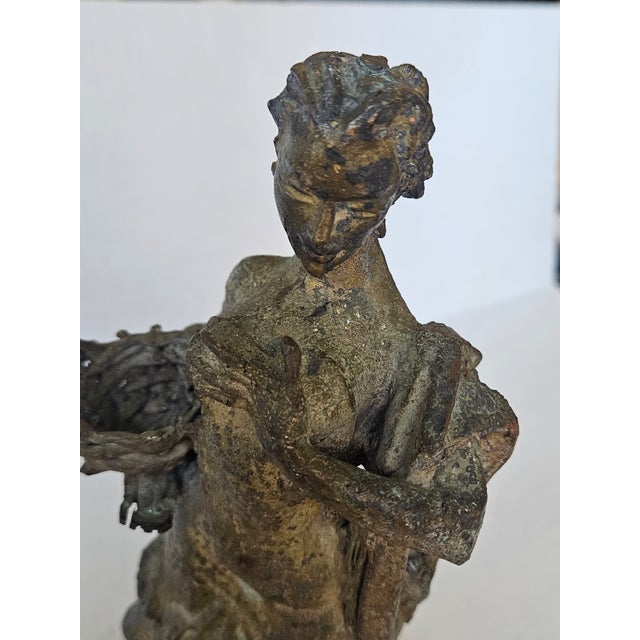 Brown Luis Sanguino Bronze Sculpture Mujer Castiza Con Canasta For Sale - Image 8 of 8