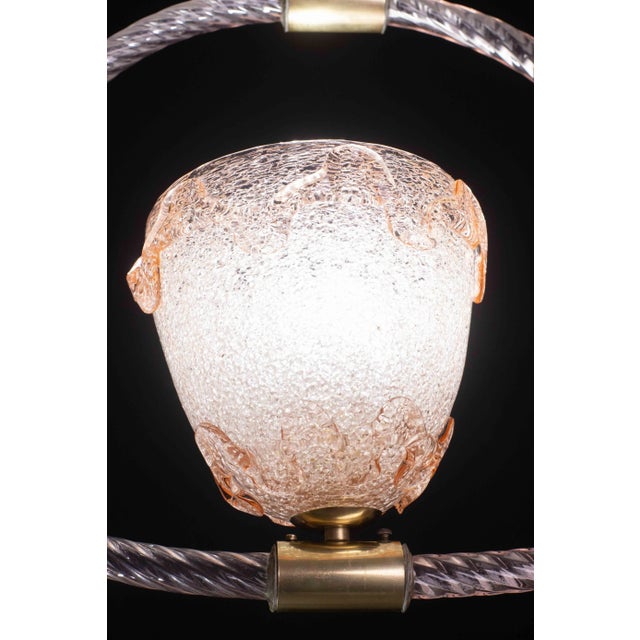 Amazing and rare mid-century Murano glass Light in rare pink color. This wonderful lamp was produced in the 1940s in Italy...
