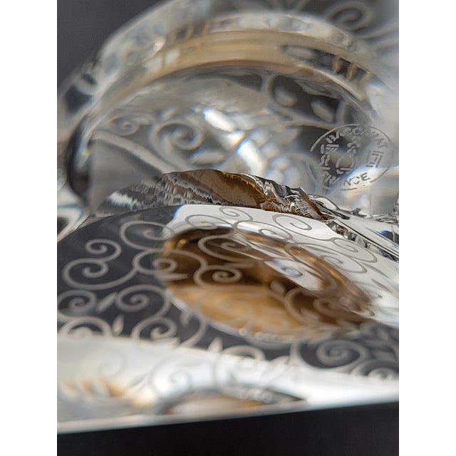 Baccarat Crystal Rendezvous Low Glass Clock Sculpture For Sale - Image 6 of 11