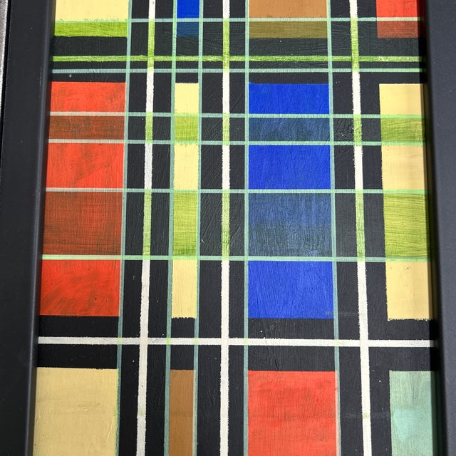 Contemporary Stephen Heigh abstract line painting. Measures 7.5x13 or 9x14.5 framed. Check out my shop Robins Egg Gallery...