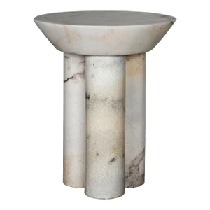 NOIR Nox Side Table, White Marble