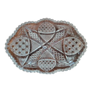 Early 1900s American Brilliant Period Cut Crystal Celery Dish