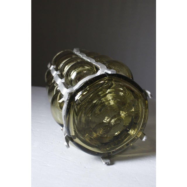 Forest Green Mid-Century Brutalist Venitian Blown Glass Lamp Base, 1950s For Sale - Image 8 of 12