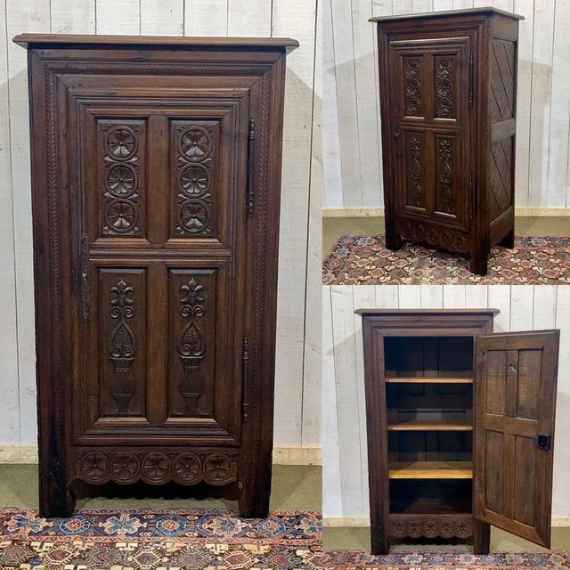 Rustic Antique Rustic Oak Cabinet, 1800s For Sale - Image 3 of 18